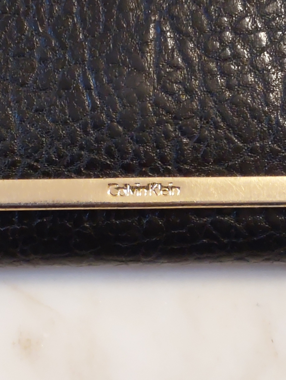 Calvin Klein Saffiano Leather Wallet, Snap Lock Side Pocket, 2010 Design - Picture 2 of 9